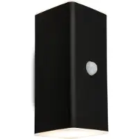 Briloner Kona LED Applique murale extérieure, détecteur de mouvement, capteur crépusculaire, batterie, noir, dimensions : 15,5 x 6,5 x 8,5 cm