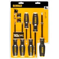 DeWalt DWHT0-62056 Jeu de tournevis FullFit, 6 pièces, principalement pour les applications de vissage, contient PH1, PH2, PH3, 5,5 mm, 6 mm et 8 mm, design ergonomique et durable.