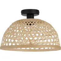 Eglo Plafonnier Claverdon Avec Abat-Jour Tressé Naturel