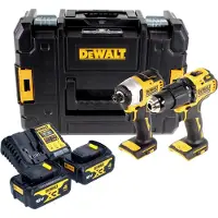 DeWalt DCK2062M2T-QW 18 V Li-ion XR Perceuse-visseuse À Percussion Sans Fil (DCD709) & Visseuse À Chocs Sans Fil (DCF809) Kit Combiné (2 Batteries 4,0 Ah) Dans TSTAK - Sans Balais