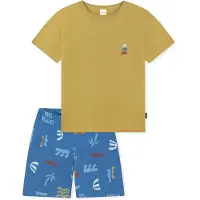 Schiesser Pyjama ' Kids Nightwear ' bleu / ocre / kaki