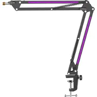 Fifine BM38 RGB Boom Mikrofonarm, Pied de microphone, Noir
