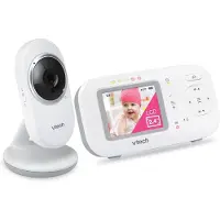 Vtech Moniteur vidéo pour bébé VM320 à vision nocturne (Vidéo et audio, 300 m)