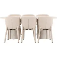 Ebuy24 Narvik ensemble pour salle à manger table 100x200cm et 6 chaises beige.