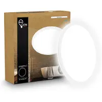B.K.Licht Panneau LED plat Ø42cm rond 22W 3000lm 4000K blanc neutre protection contre les projections d'eau blanc - Plafonnier salle de bain cuisine salon