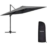 LifeGoods Parasol - 300x300 cm - inclinable - 7 supports - imperméable - avec housse - Anthracite