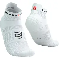 Compressport - Chaussettes de trail/running - Pro Racing Socks V4.0 Run Low White/Black - Taille 42-44 - Blanc
