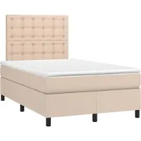 vidaXL Lit Boxspring Matelas Marron Cappuccino 120x190 cm Similicuir