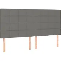 vidaXL Têtes de lit 4 pcs. Gris foncé 100x5x78/88 cm Tissu