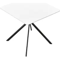 En.casa [] Table de salle à manger - Blanc 78x78x75cm - Table de cuisine salle à manger table de réunion table de conférence