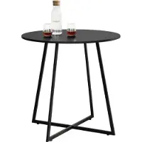 En.casa Table de cuisine Vaggeryd 78x80cm Table de salle à manger Structure métallique noire