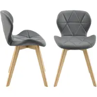 En.casa Chaise de salle à manger 'Älmhult' set de 2 pièces 78x47x52 cm similicuir gris