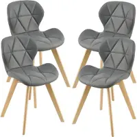 En.casa Chaise de salle à manger 'Älmhult' set de 4 pièces 78x47x52 cm similicuir gris