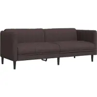 vidaXL Canapé 3 places marron foncé Tissu