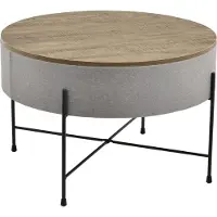 En.casa Table basse table d'appoint table de salon tablette ronde noyer/gris []