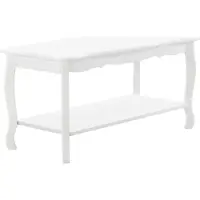 En.casa [] Table basse blanche laquée style shabby chic 88x40x42cm Table d'appoint Table de salon Table de salon