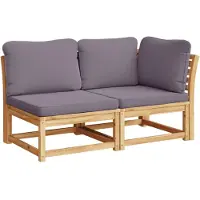 vidaXL Ensemble de salon de jardin 2 pièces avec coussins en bois massif d'acacia