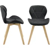 En.casa Chaise de salle à manger 'Älmhult' set de 2 pièces 78x47x52 cm similicuir noir