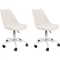 Home Deco Factory Lot de 2 Chaises - - KIRUNA - Roulettes - Multicolore