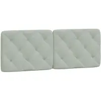 vidaXL Coussin de tête de lit gris clair 140 cm velours