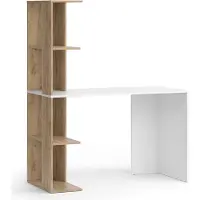 Vicco Bureau Tower Blanc/Sonoma 122.2x55.2cm avec 4 compartiments, Model 43380