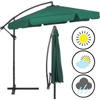 Springos Premium Parasol XXL Ø 350 cm Parasol ampli avec manivelle incl. housse | Parasol de jardin tournant étanche Protection solaire terrasse jardin