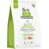 Brit Nourriture Pour Chiens Adultes De Race Moyenne Durable Au Poulet Et Aux Insectes Care Dog 3kg