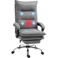 Aosom Chaise de bureau de massage , chaise de bureau avec fonction chauffante et fonction d'inclinaison