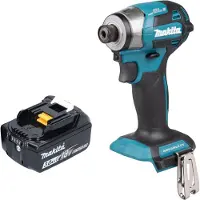 Makita DTD 173 F1 Clé à choc sans fil 18 V 180 Nm 1/4" Brushless + 1x batterie 3,0 Ah - sans chargeur