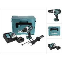Makita DHP 458 RF1J Perceuse-visseuse à percussion sans fil 18 V 91 Nm + 1x Batterie 3,0 Ah + Chargeur + Coffret Makpac