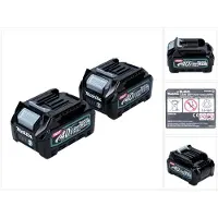 Makita Kit batterie 40 V avec 2x BL 4025 2,5 Ah ( 2x 191B36-3 ) XGT Batterie Li-Ion IP64 avec indicateur LED
