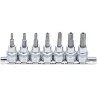 Bgs 9341 Jeu de douilles à embout, profilé en T 3/8" avec alésage (pour Torx) 7 pcs.
