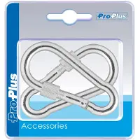 Pricenet Mousqueton métal 8x80mm avec fermeture à vis 2 pièces sous blister
