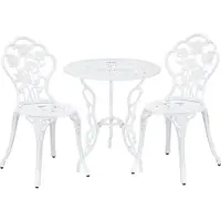 Casa.pro [] Set Bistro (3 - pièces) (blanc) - en fonte / antique