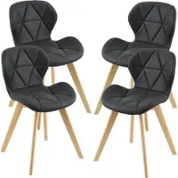 En.casa Chaise de salle à manger 'Älmhult' set de 4 pièces 78x47x52 cm similicuir noir