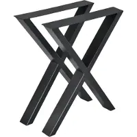 En.casa Piètement de table 'Greith' set de 2 X-forme noir 59x72 cm