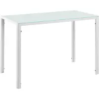 En.casa [] Table de salle à manger avec plateau de table en verre blanc