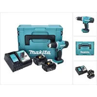 Makita Perceuse-visseuse sans fil DDF 453 RTJ 18 V 42 Nm + 2 batteries 5,0 Ah + chargeur + Makpac