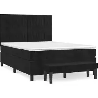 vidaXL Lit boxspring avec matelas noir 140x190 cm velours