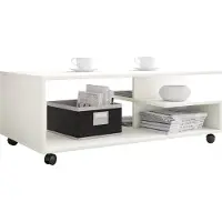 VCM Table basse en bois | Sofatic avec rouleaux pratiques | Table de salon roulable | H. 40 x W. 100 x D. 50 cm | Table basse Stango XL