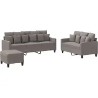 vidaXL Ensemble de canapés 3 pièces avec coussins Tissu Taupe
