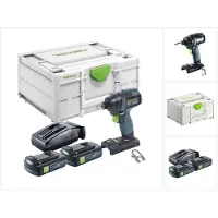 Festool TID 18-Basic Visseuse à choc sans fil 18 V 180 Nm 1/4" + 2x batterie 3,0 Ah + chargeur + Systainer
