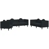 vidaXL Ensemble de canapés 3 pièces avec coussins Noir velours
