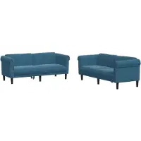 vidaXL 2-tlg. Sofagarnitur Blau Samt