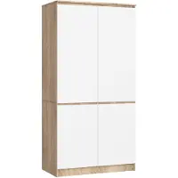 Akord Armoire 4 Portes Chêne Sonoma/Blanc 90X51X180