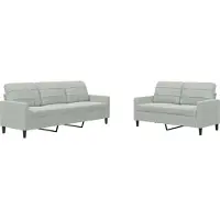 vidaXL Ensemble de canapés 2 pièces avec coussins gris clair velours