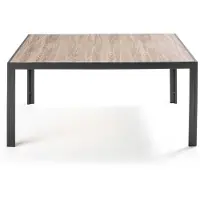 Oviala Table de jardin 6 places en aluminium et céramique marron - Tivoli