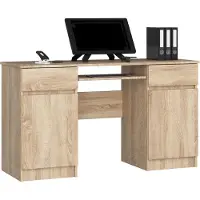 Akord Bureau d'ordinateur CLP A5 en chêne Sonoma avec rangement et tiroir pour clavier