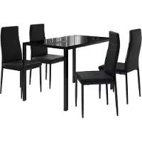 Vicco Ensemble de table à manger Grand Noir 120x75cm Lot de 4, Model 40758