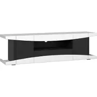 Trendteam LevelUp meuble TV 1 porte, 1 tiroir, 3 étagères blanc mat, noir.